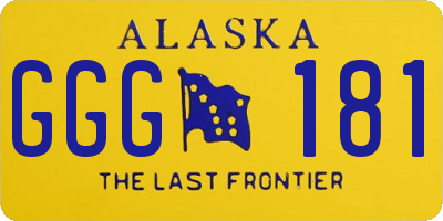 AK license plate GGG181