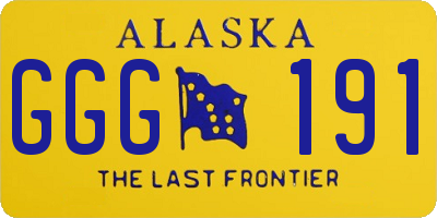 AK license plate GGG191