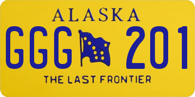 AK license plate GGG201