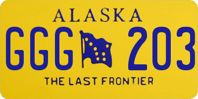 AK license plate GGG203