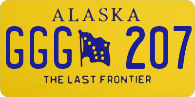 AK license plate GGG207