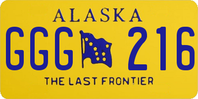 AK license plate GGG216