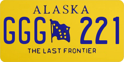AK license plate GGG221