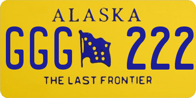 AK license plate GGG222