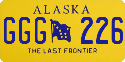AK license plate GGG226
