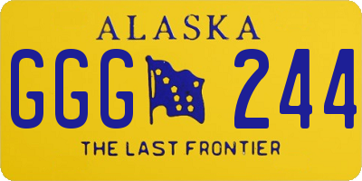 AK license plate GGG244