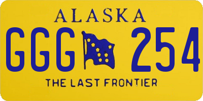 AK license plate GGG254