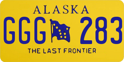 AK license plate GGG283