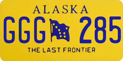 AK license plate GGG285