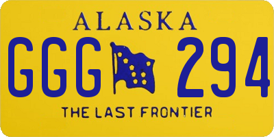AK license plate GGG294