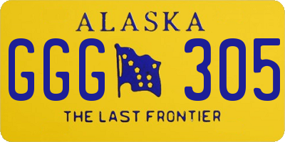 AK license plate GGG305