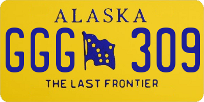 AK license plate GGG309