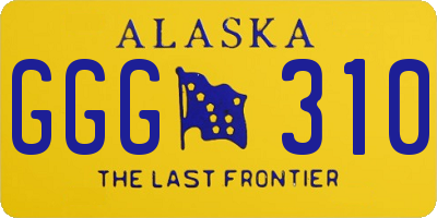 AK license plate GGG310