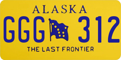 AK license plate GGG312