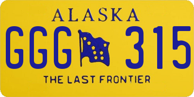 AK license plate GGG315