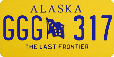 AK license plate GGG317