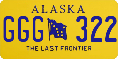 AK license plate GGG322