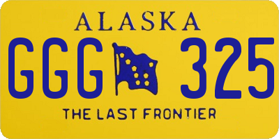 AK license plate GGG325