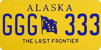 AK license plate GGG333