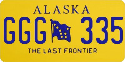 AK license plate GGG335