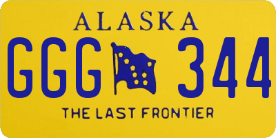 AK license plate GGG344