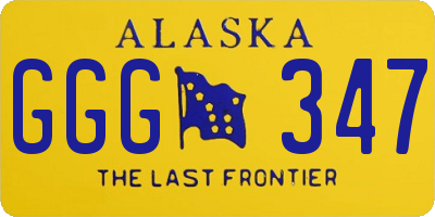 AK license plate GGG347