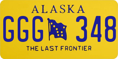 AK license plate GGG348