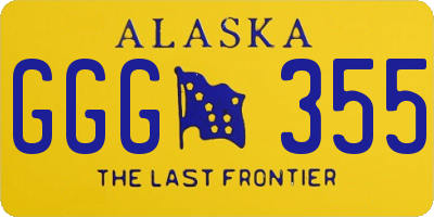 AK license plate GGG355