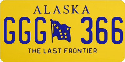 AK license plate GGG366