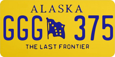 AK license plate GGG375