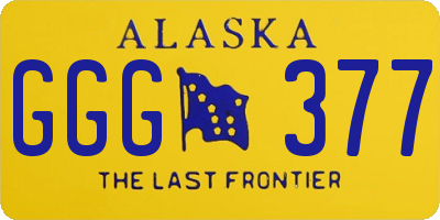 AK license plate GGG377
