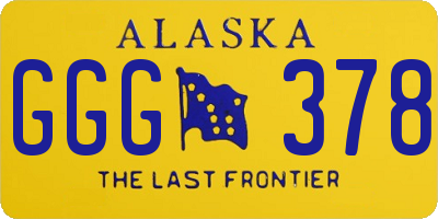 AK license plate GGG378