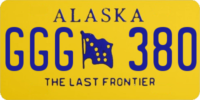 AK license plate GGG380