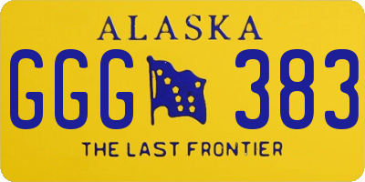 AK license plate GGG383