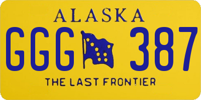 AK license plate GGG387