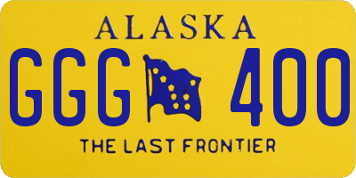 AK license plate GGG400