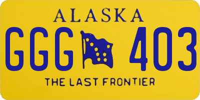 AK license plate GGG403