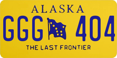AK license plate GGG404