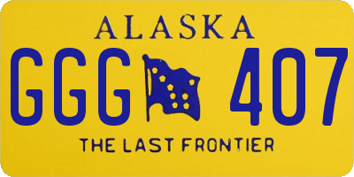 AK license plate GGG407