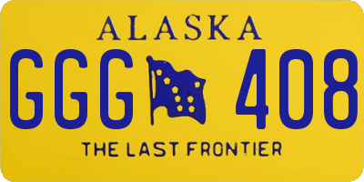 AK license plate GGG408
