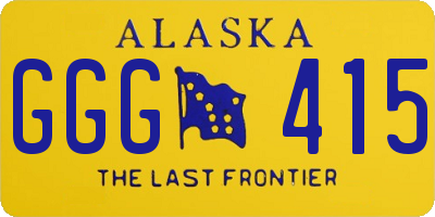 AK license plate GGG415