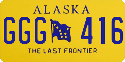 AK license plate GGG416