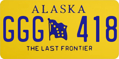 AK license plate GGG418
