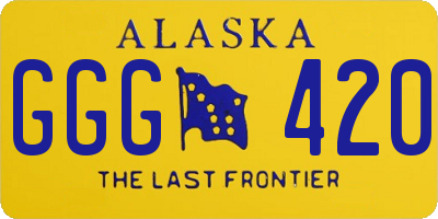 AK license plate GGG420