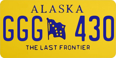 AK license plate GGG430
