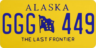 AK license plate GGG449