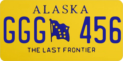 AK license plate GGG456