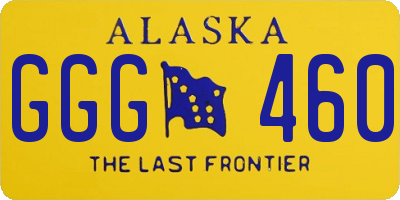 AK license plate GGG460