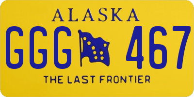 AK license plate GGG467