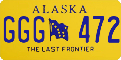 AK license plate GGG472